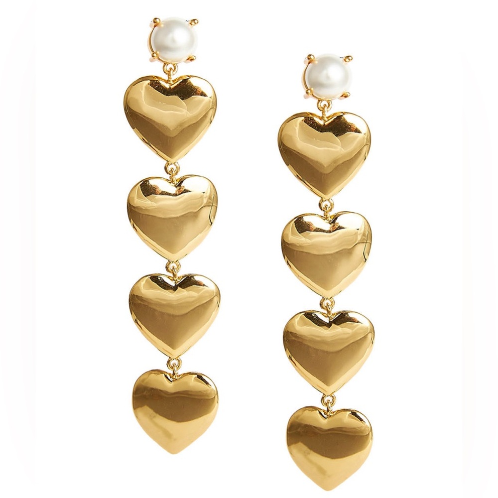 Lisi Lerch Carly Gold & Pearl Heart Earrings
